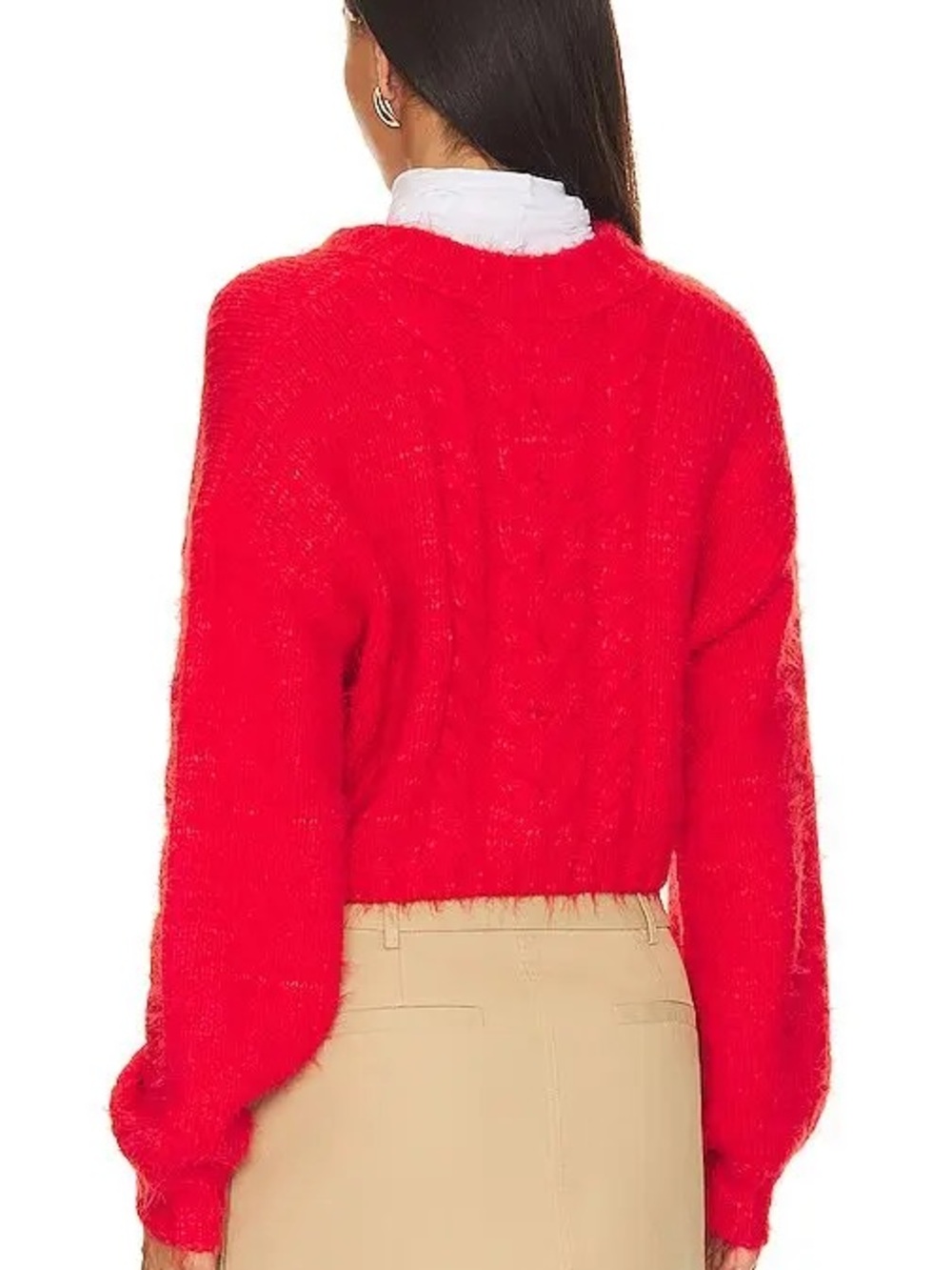 Free People Red Button-Front Cardigan - Picture 2 of 4